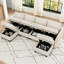 Canapé modulaire en bois massif avec repose-pieds Allinson-101644944