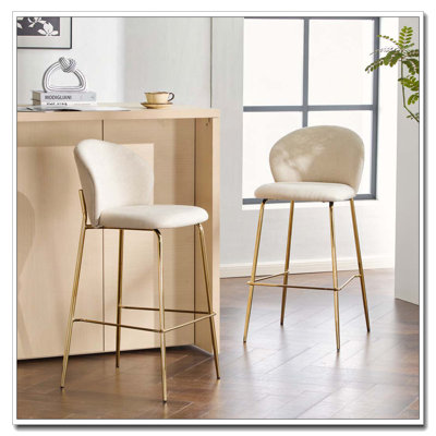 Tabouret de bar rembourré à structure métallique