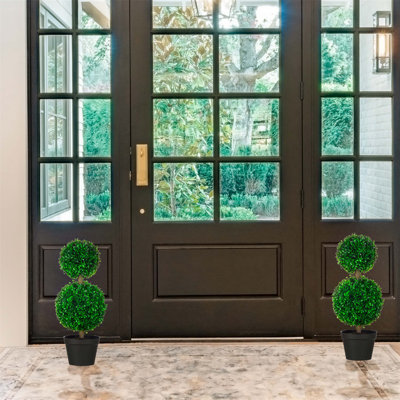Artificial Boxwood Topiary Tree for Indoor & Outdoor Decor, Ideal for Home Office and Living Room to Add Natural Elegance