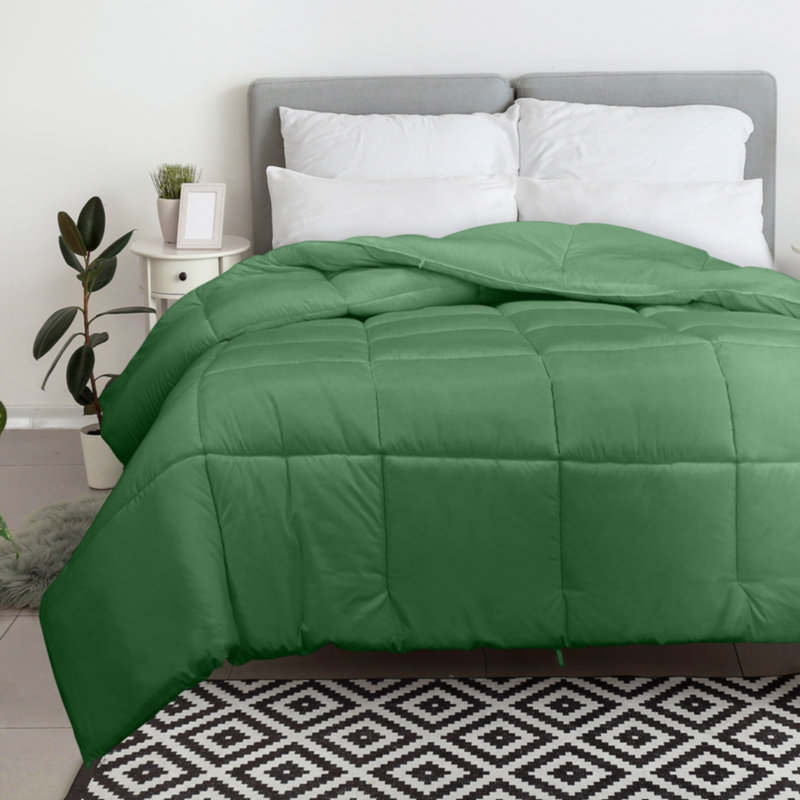 Édredon en microfibre , Vert, Édredon simple