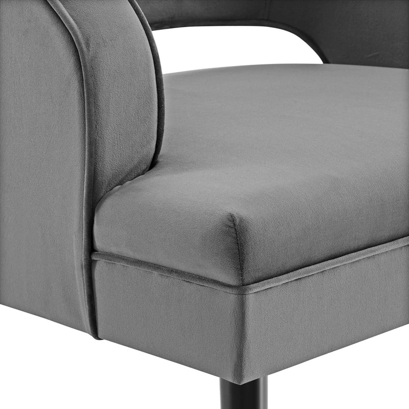 Carson Carrington Taktsberget Velvet Armchair by Modway, Gray