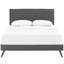 Lit plateforme en tissu Camille avec pieds ronds évasés-711278900-711278899