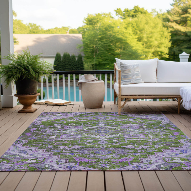 Tapis d'entrée / extérieur antidérapant Malchow, Rectangle 9 pi x 12 pi