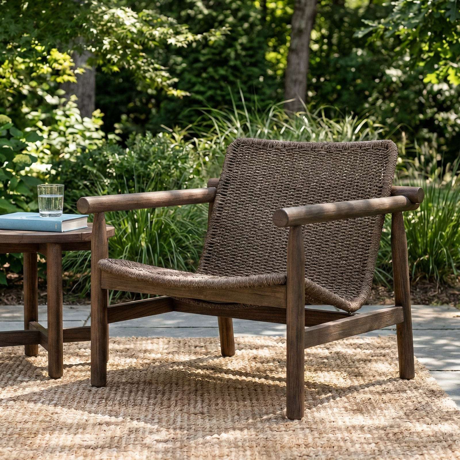 Dume Outdoor Chair, Dark Gray/Dark Brown