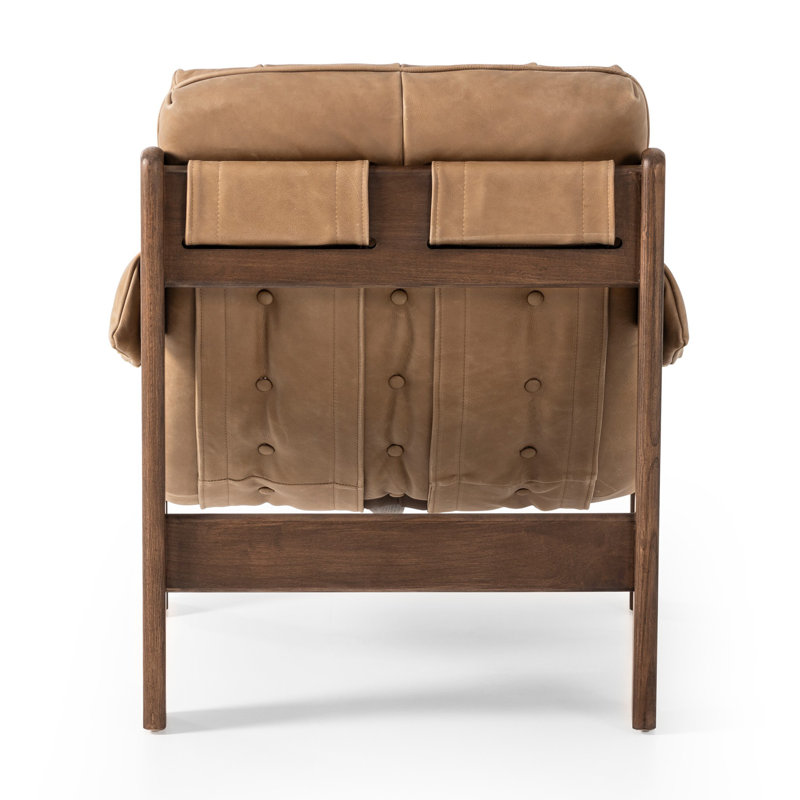 Kensington Armchair, Palermo Drift Genuine Leather, Terra Brown Ash