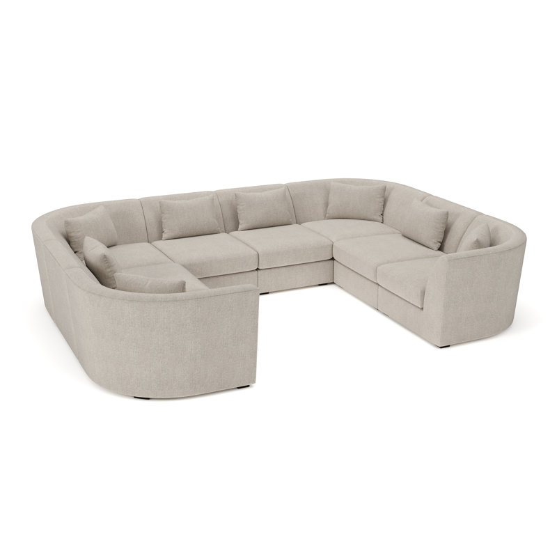 Krista 8-PC Curved Modular Sectional, Mila Garnet Performance Velvet