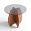 Petite table basse ronde en verre trempé