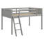 Lit mezzanine bas en bois avec échelle, l'échelle peut être placée à gauche ou à droite-357104660
