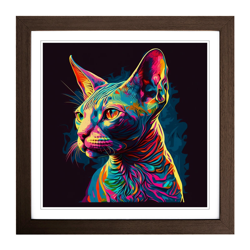 Sphynx Cat Fauvism - Framed Print