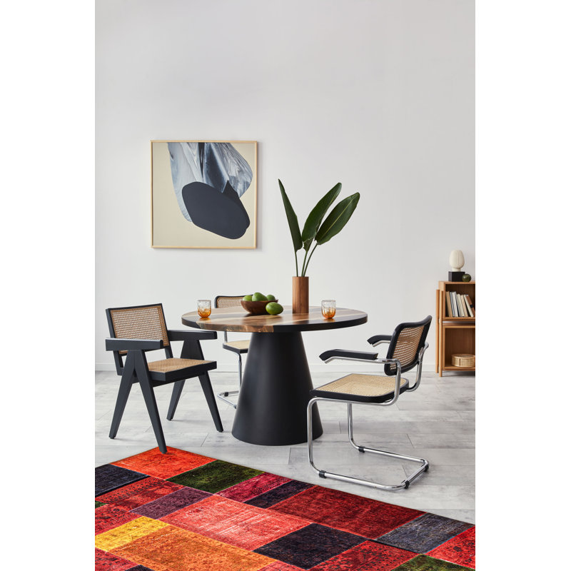 Color Transition Patchwork Red Rug 8'1" x 9'10"