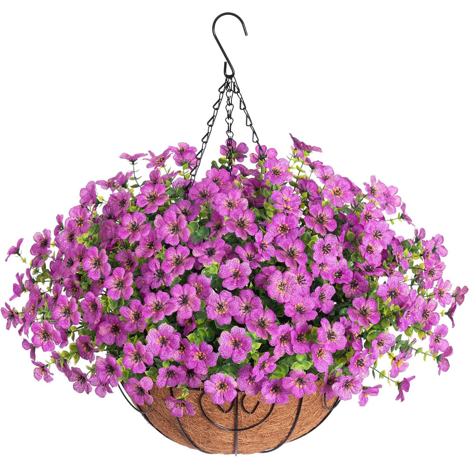 Dakota Fields Artificial Faux Hanging Plants Flowers Basket for Summer ...