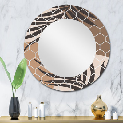 Moon and Sun Shapes In Retro Terracotta Tones III - Miroir mural moderne