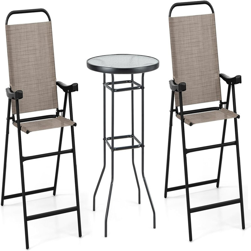 Caelean 2 - Person Metal Patio Dining Set with Round Table