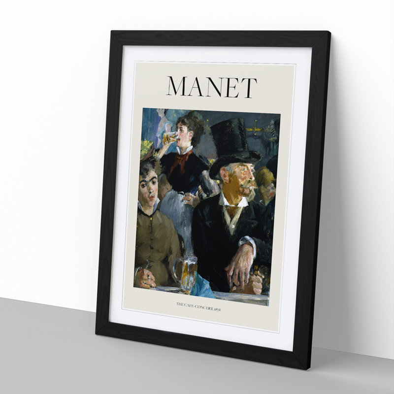 At the Cafe by Edouard Manet - Picture Frame Graphic Art, Black Framed, 65cm H x 48cm W x 2cm D