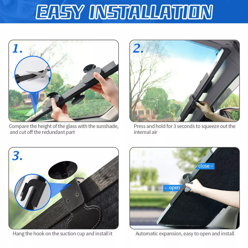 Retractable Windshield Sun Shade For Car