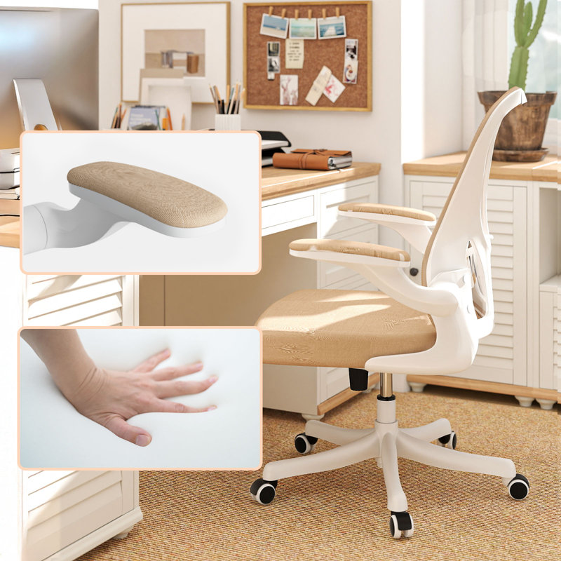 Chaise de travail, Blanc / kaki