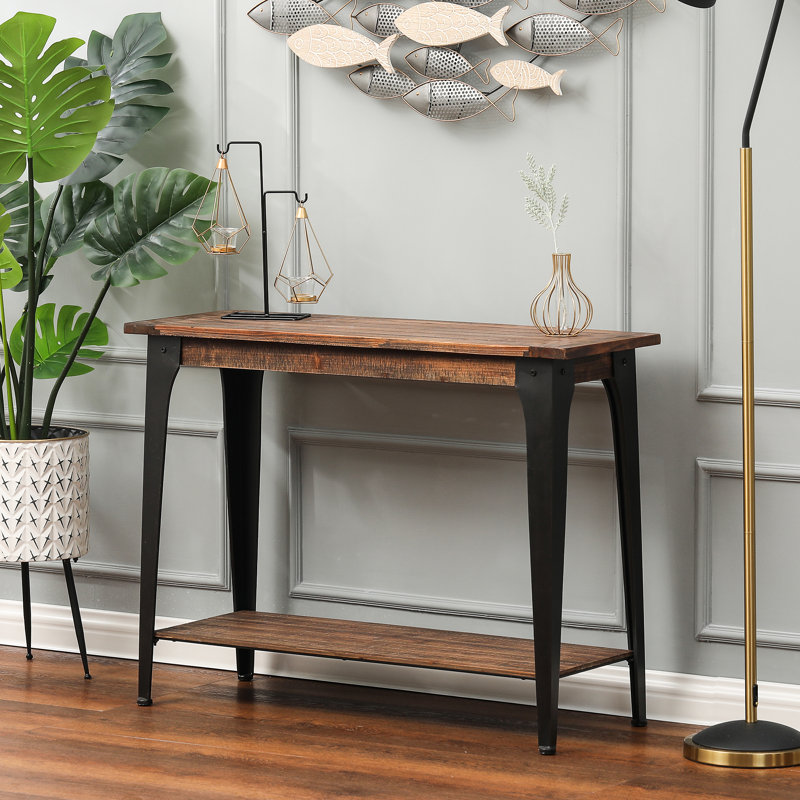 Console en bois brun 40 po Solano