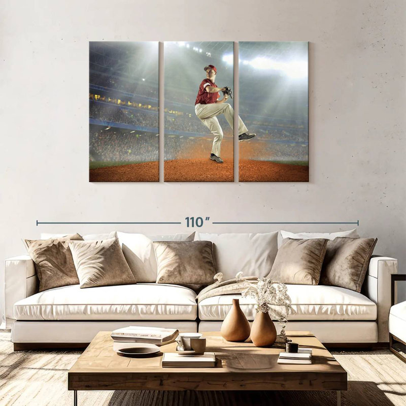 Sireci Baseball Pitcher Stance, 48" H x 74" W
