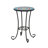 Patio Side Table With Shelf,Blue+Black