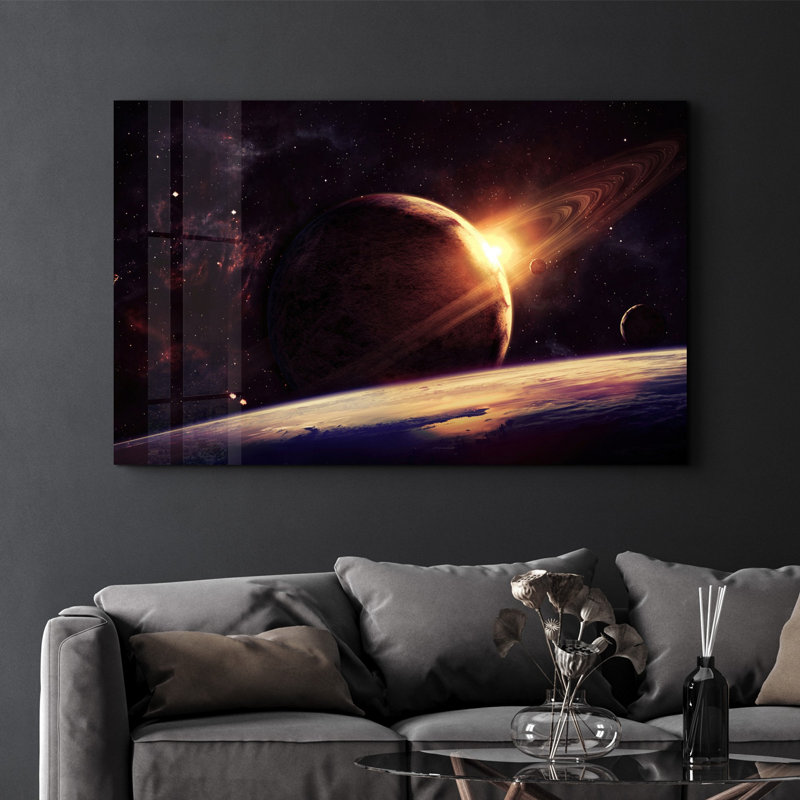 Peinture murale élégante en verre trempé Lekeya, 13,8 x 21,7 pouces | 100% verre trempé, épaisseur: 0,16 pouce | Imprimé UV pour des couleurs éclatantes | Parfait pour la décoration intérieure, le salon et les espaces de bureau