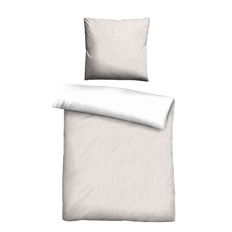 Cotton Dots Duvet Cover Set with Pillowcases Included, 200 x 200 cm - 2 Pillowcases 80 x 80 cm, Taupe