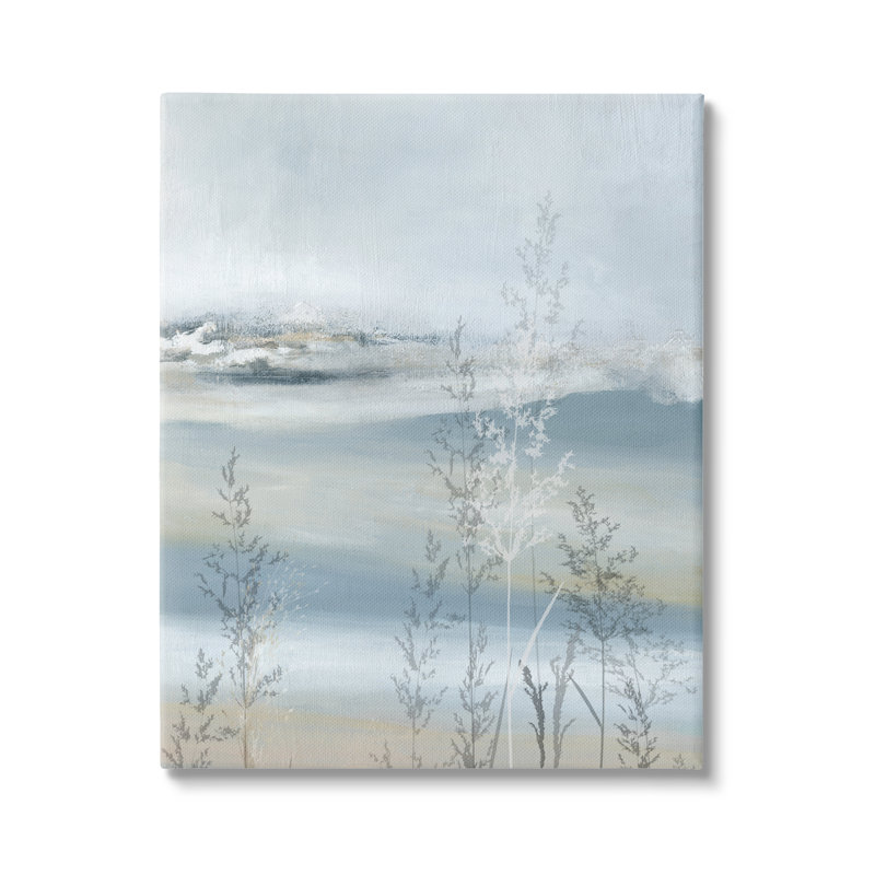 «Abstract Blue Landscape on Canvas» par Carol Robinson, reproduction, H 48 po x l 36 po x P 1,5 po
