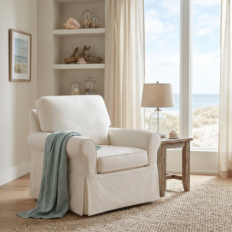Mahan Swivel Armchair, Warm White