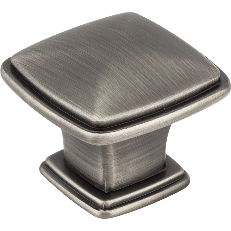 Milan I 1 3/16" Length Square Knob, Brushed Pewter