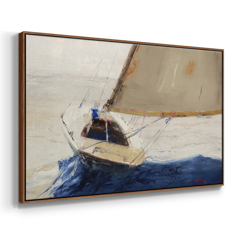Reproduction sur toile encadrée d'une seule main, Toile encadrée noyer flottant, H 17 po x l 25 po x P 2 po