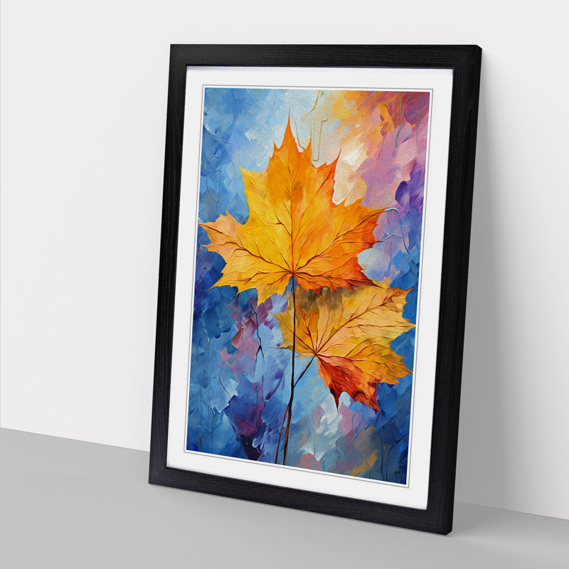 Leaf Impressionism Art - Framed Print, Black Framed, 46cm H x 34cm W x 2cm D