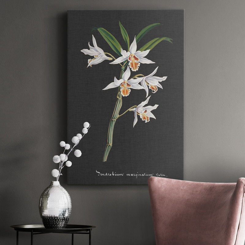 Orchidée sur ardoise IV - impression sur toile tendue, H 18 po x l 12 po x P 1,5 po