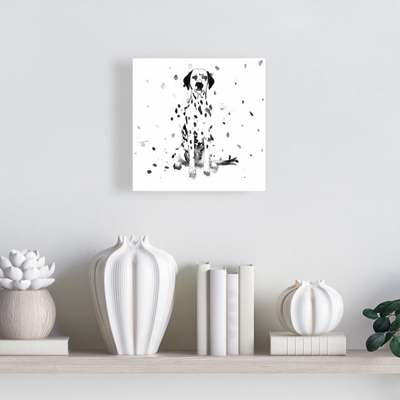 Décoration de chambre à coucher minimaliste, toile blanche - chien dalmatien