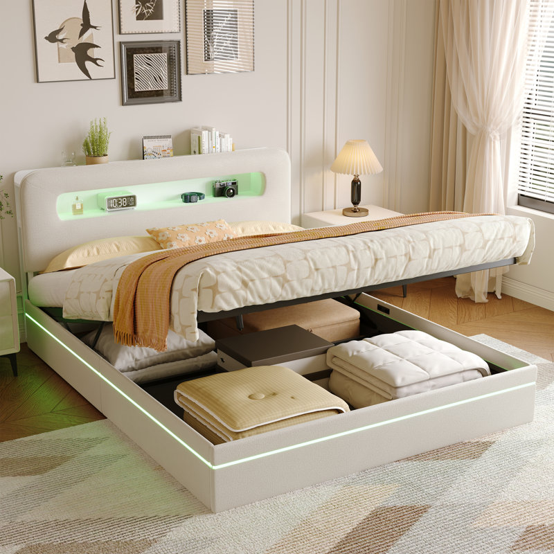 Metal Ottoman Storage Bed, European Kingsize (160 x 200 cm)