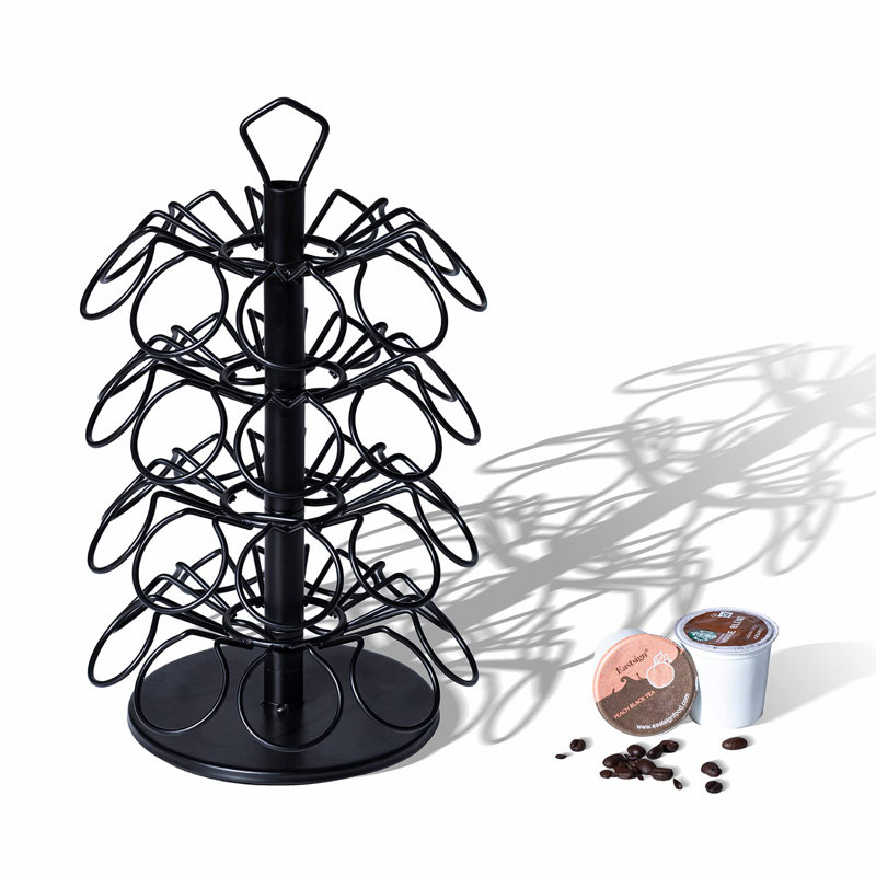 Rotatable 4-Layer Capsule Holder With Storage For 36 K-Cup Capsules, Black