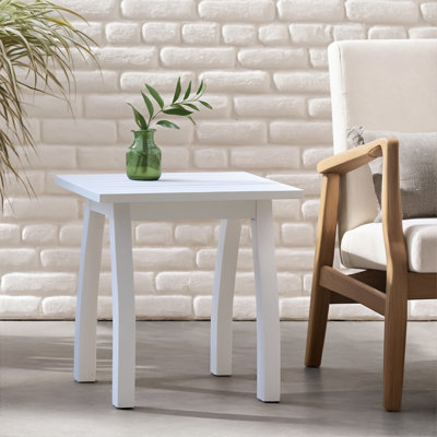 Table de bout rectangulaire en bois d'acacia SELMA en polyuréthane blanc