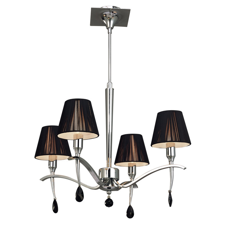 Quade 4 - Light Shaded Chandelier, Polished Chrome