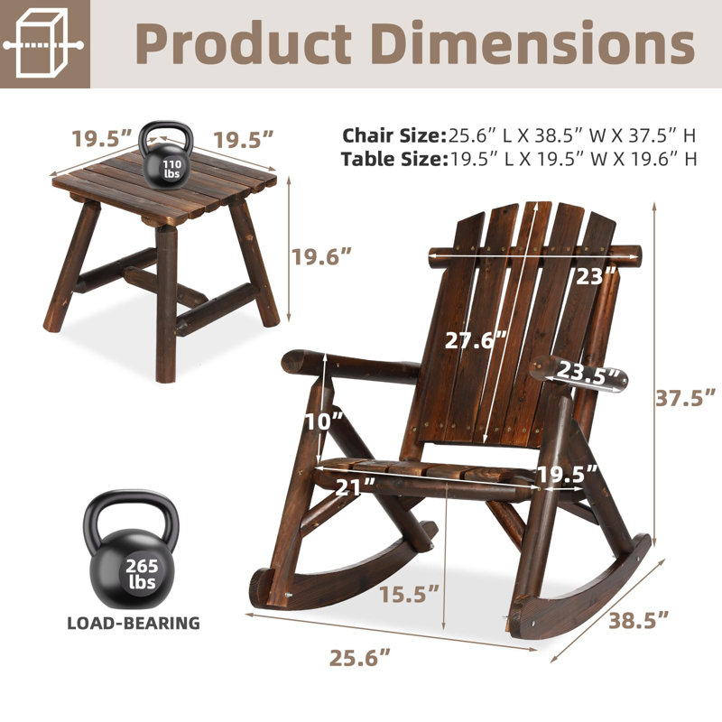 Andalynn 2 - Person Patio Conversation Set, Carbonized