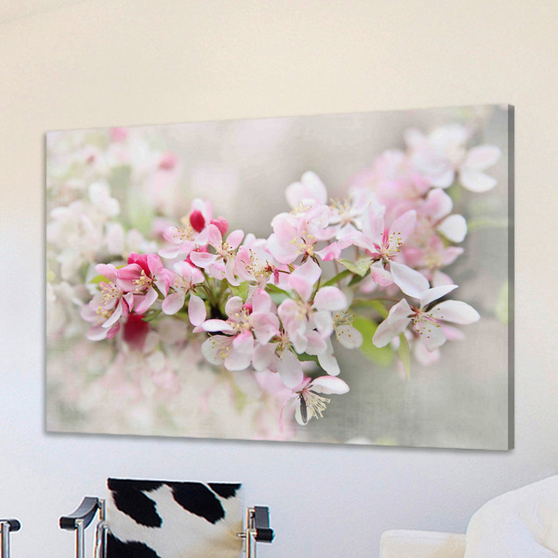 Reproduction d’art sur toile tendue, "fleurs d’avril" par sylvia cook, H 30 po x l 45 po x P 1,5 po