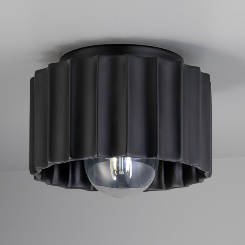 Plafonnier encastré 1 lumière Colgate, Noir mat carbone, H 5 po x l 8 po x P 8 po