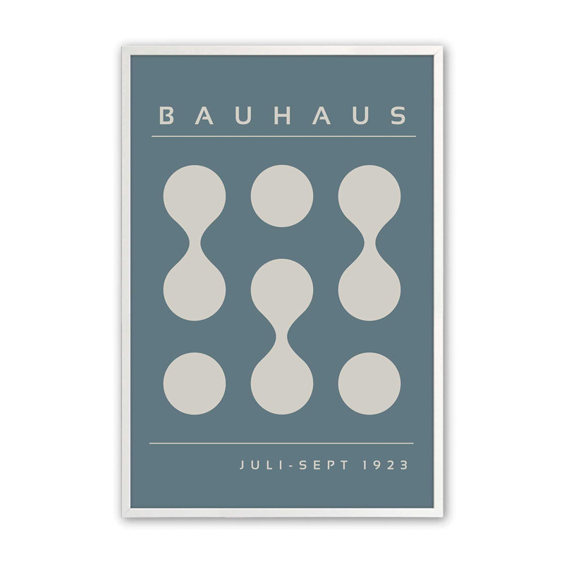 Impression de tempête Bauhaus Flow II bleu, Reproduction encadrée sans passe-partout, Blanc opaque, H 21 po x l 17 po