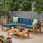 Teak Frame/Dark Teal Cushion