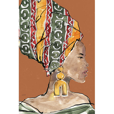 African Flair V Earthy by Anne Tavoletti - Wrapped Canvas Painting