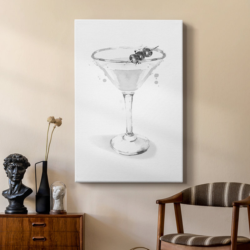 Vêtu d'un martini blanc - galerie Cavas sur mesure, H 27 po x l 18 po