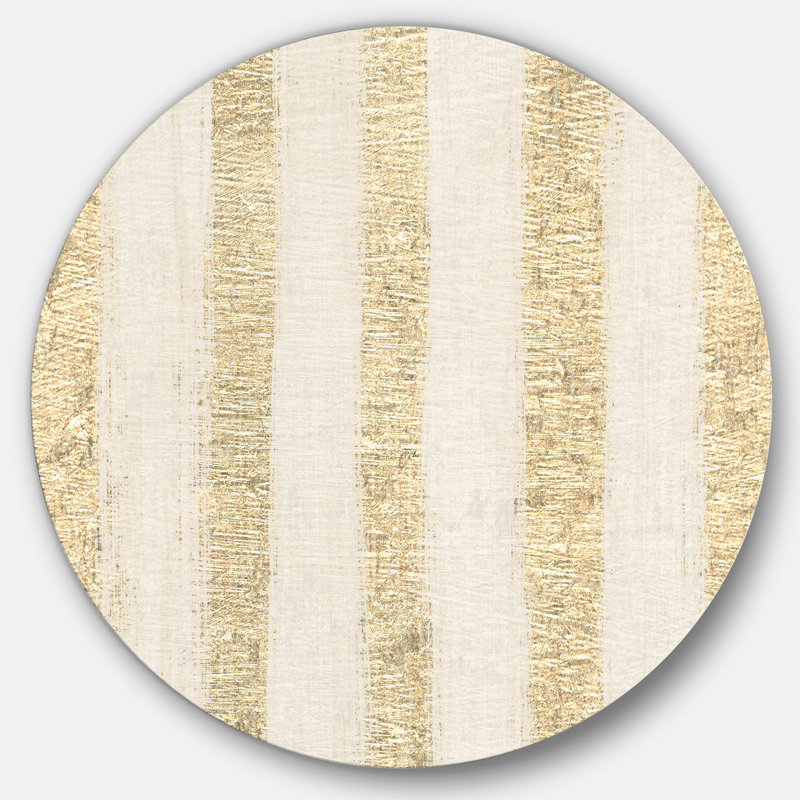 « gold glam rayures pattern »-impression sur cercle métallique, H 11 po x l 11 po