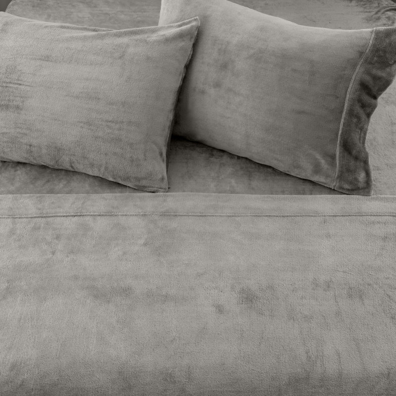 Ensembles de draps en velours ultra doux, Reine, Gris