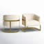 Fauteuil demi-tonneau rembourré l 30 po Romy-1115816499