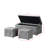 3 Piece Rectangular Short Velvet Storage Ottoman Set, Light Gray | Gift Idea