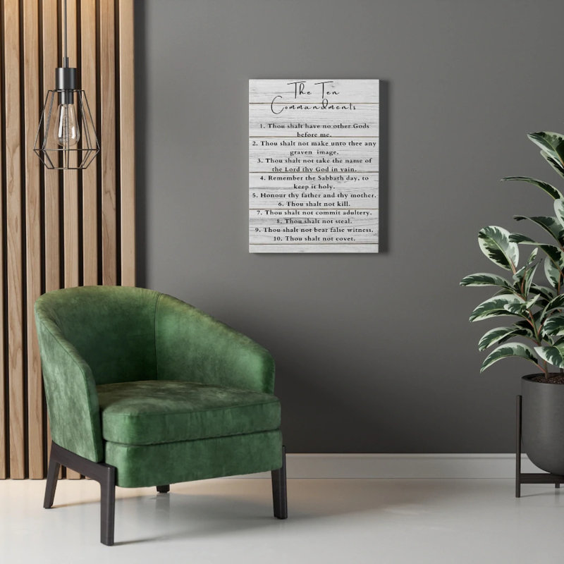 Ten Commandments White - Impression sur toile tendue, H 24 po x l 18 po x P 1,25 po