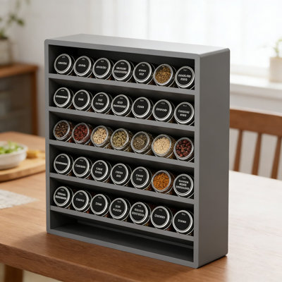 4-Tier Bamboo Spice Rack Organizer, Freestanding Cabinet Or Countertop Storage Shelf For Kitchen Pantry And Cupboard, Large Capacity Space-Saving Design