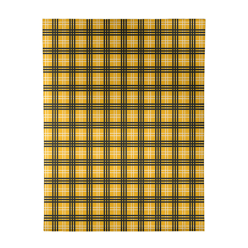 Tapis jaune à carreaux, Rectangle 8 pi x 10 pi